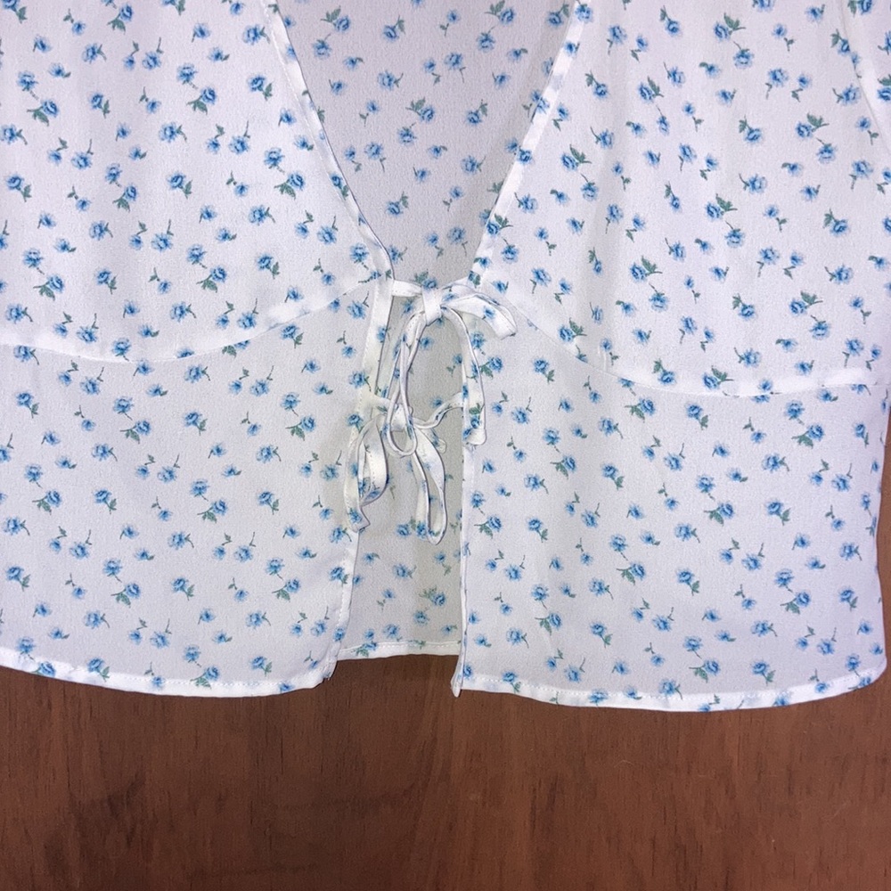 3/$12 Rue21 top floral print top ties in front boho summer casual beach S junior - Picture 13 of 15